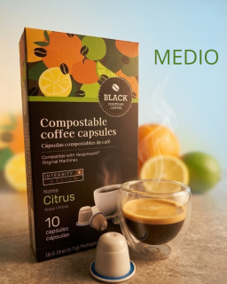 Cápsulas compostable (bio), tostado medio. Compatible con Nespresso®.