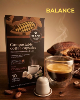 Cápsulas Compostable (Bio), tostado Balance. Compatible con Nespresso®.