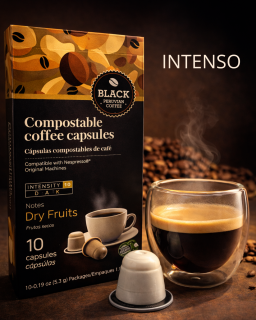 Cápsulas Compostable (bio), tostado intenso. Compatible con Nespresso®.