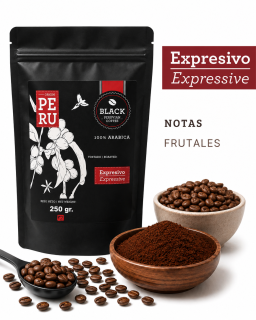 Bolsa de 250 gr de cafe tostado expresivo
