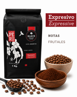 Bolsa de 1 kg de café tostado expresivo