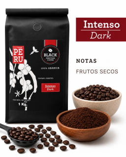 Bolsa de 1 kg. de café tostado intenso.