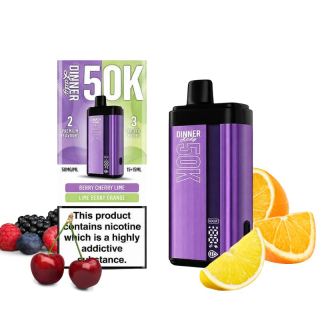 DINNER LADY 50K DUAL FLAVOR BERRY CHERRY LIME / LIME BERRY ORANGE 50 000 PUFFS