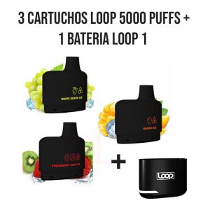 ¡PROMOCION! STLTH LOOP 5000 PUFFS X 3 CARTUCHOS + 1 BATERIA LOOP 1