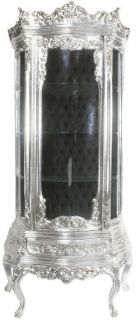 DM VITRINA LUIS XV ACABADO COLOR PLATA