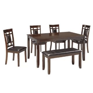 DM JUEGO DE COMEDOR 4 SILLAS + BANQUETA RENN PRANACUERO