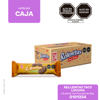 Caja de Galletas Rellenitas Taco sabor a Lúcuma