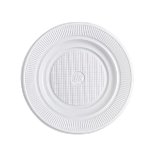 Plato Fiesta de Plastico #15 blanco 25und