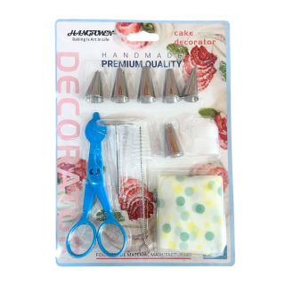 Cake Decorator de 6 Boquillas, Acople, Manga, Tijera y Clavo