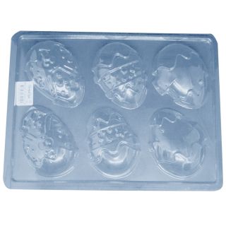 Molde Plástico Huevos de Pascua Diseño x6