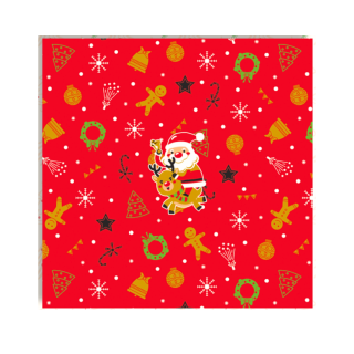 Papel Platina Navidad Papa Noel y Reno 50und