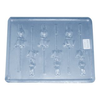 Molde Plástico Paletas Conejo Pascua x6