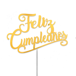Topper Feliz Cumpleaños Mediano Colores Varios