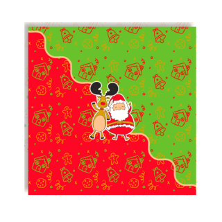 Papel Platina Navidad Reno y Papa Noel 50und