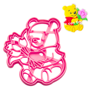 Cortador y Stamp Winnie Pooh con Flores Amor