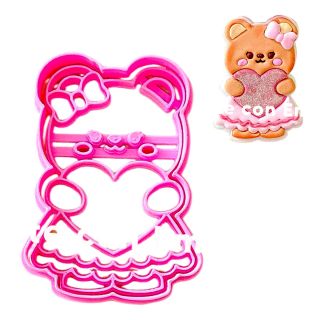 Cortador y Stamp Osita Corazón Amor