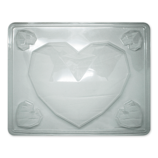 Molde Plástico Corazón Diamante x1