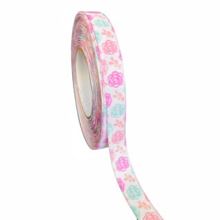 Cinta Satinada Rosas 1.5cm x Metro