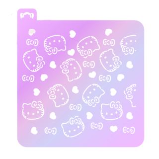 Stencil Hello kitty 12x12cm
