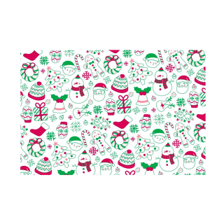 Papel Manteca diseño Navidad Papa Noel y Muñeco de Nieve 10und