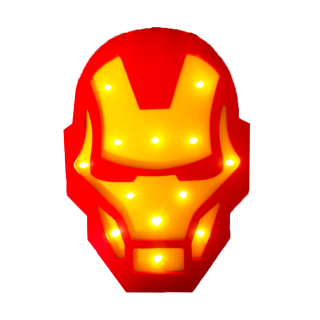 Lampara LED de Madera Iron Man