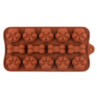 Molde Silicona Huella x10 y Hueso x4