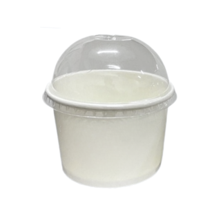 Envase Cuchareable Blanco de 8oz Tapa Domo Pet 50und