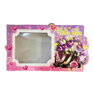 Caja Chocotejas x4 Lila con Tulipanes