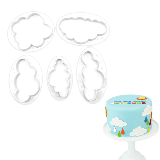 Set de 5 Cortadores Plástico Nubes