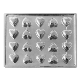 Molde Plástico Bombones Corazón Alto x20