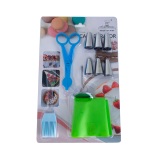 Set de Boquillas, Clavo, Manga, Tijera y Brocha de Silicona