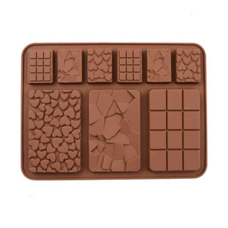 Molde Silicona Tableta de Chocolate Texturas x9 Cav