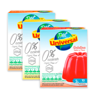 Gelatina Diet Universal Sabores Varios 19g x 3und