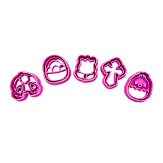 Set de 5 Mini Cortador y Stamps Aplique Pascua