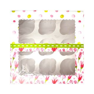 Caja Cupcake x9 Tulipanes Rosados