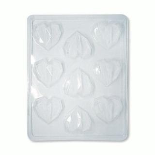 Molde Plástico Corazón Diamante x9