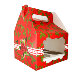 Caja Lonchera x4 Rosas