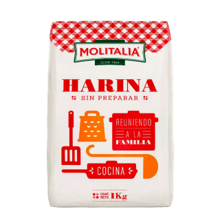 Harina Molitalia Sin Preparar 1kg