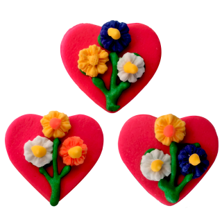 Pastillaje Corazón con Flores