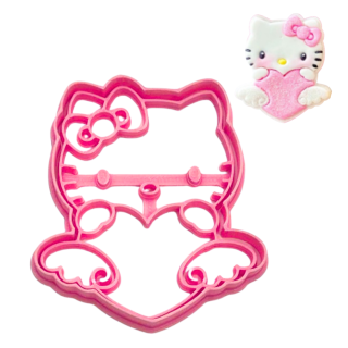 Cortador y Stamp Kitty Corazón Amor