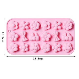 Molde Silicona Flores y Lazos 18 Cav