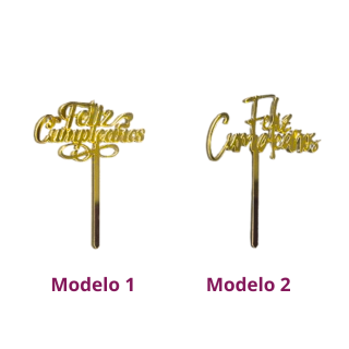 Mini Topper Acrilico Feliz cumpleaños