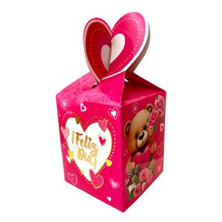 Caja Box Chica Oso Fucsia San Valentín