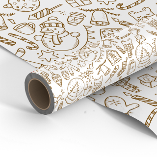 Bobina Greaseproof Navidad Marrón Bravuu x50mt