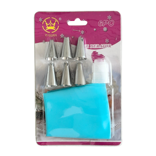 Set de 6 Boquillas, Manga y Adaptador