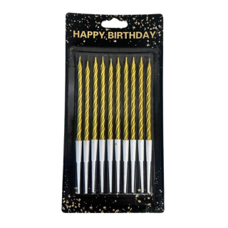 Velas Largas con Soporte x 10und Colores Varios