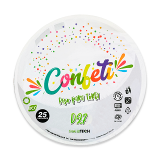 Piso de Torta #27 Plástico Polipropileno Confeti x 25und