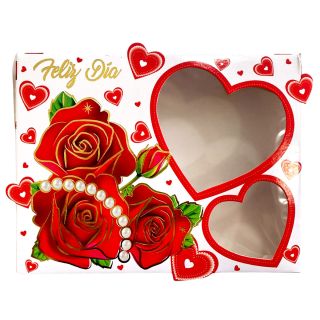 Caja Chocotejas x12 Rosas Con Perlas San Valentín