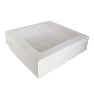Caja Bocaditos 20x20x5 Blanca Con Ventana