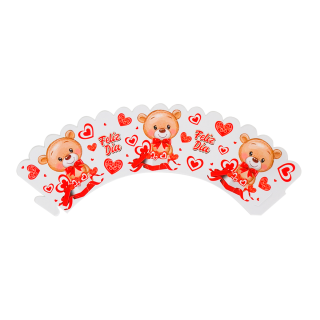 Cenefas San Valentín Oso Regalo y Corazones 25und